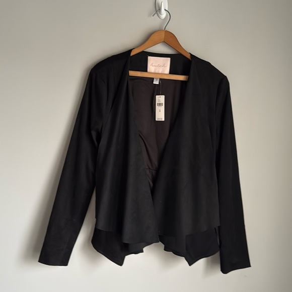 NEW Anthropologie Hutch Draped Faux Suede Jacket Medium - Picture 3 of 11